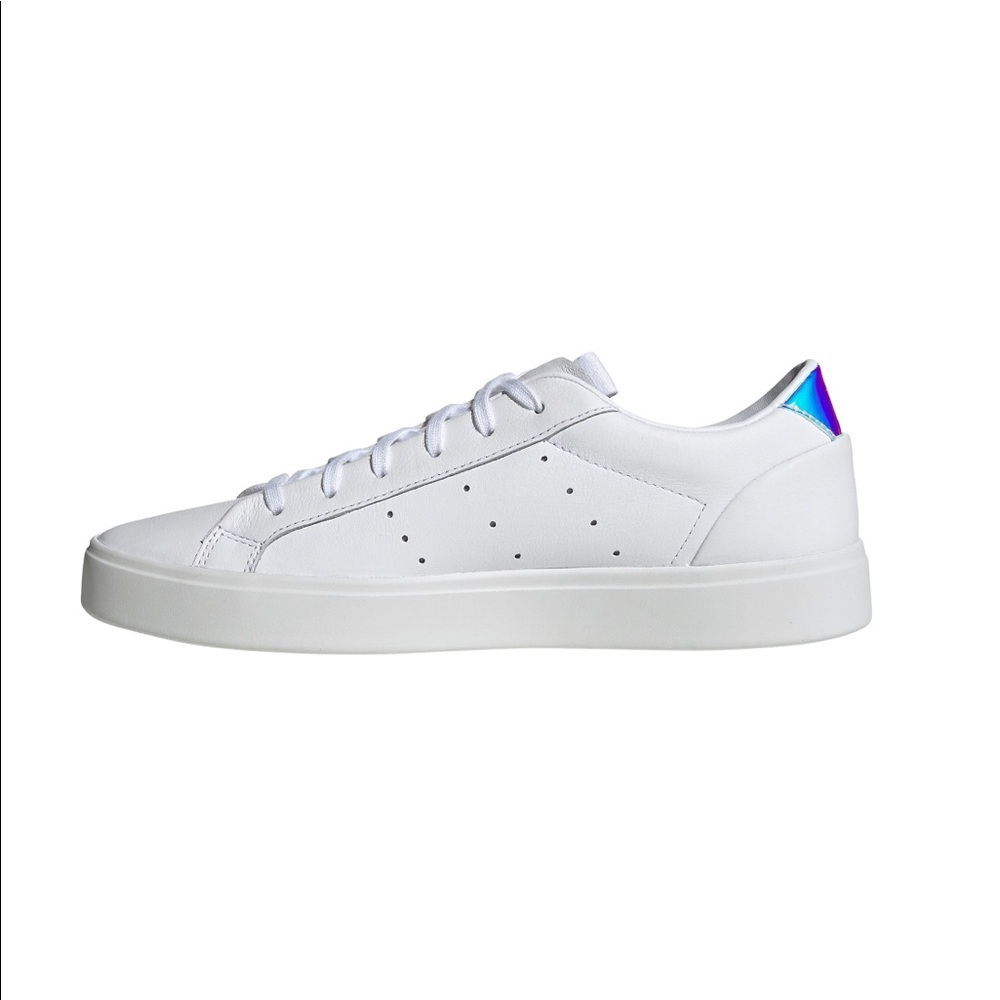 Adidas Sleek White Leather Sneakers - Picture 9 of 11
